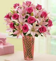 Magnificent Pink Rose & Lily Bouquet