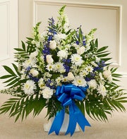 Blue and White Sympathy Floor Basket