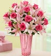 Hot Pink Rose & Lily, 30 Blooms $29.99