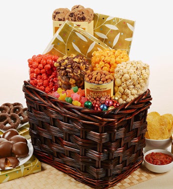 The Popcorn Factory� Leaves on Gold Basket