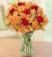 Fall Rose and Peruvian Lily Bouquet