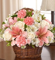 Pink and White Basket