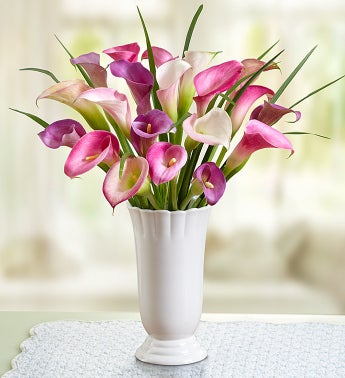 Pink, Purple & Lavender Calla Lilies for Sympathy