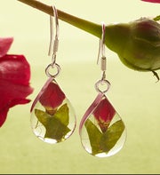 Fresh Rosebud Teardrop Earrings