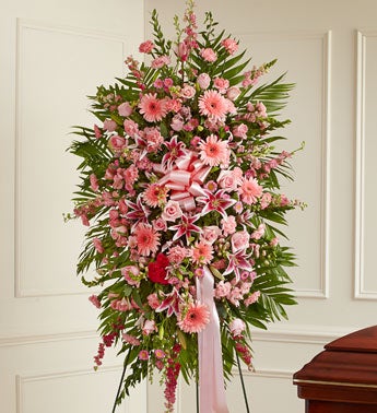 Deepest Sympathies Standing Spray - Pink