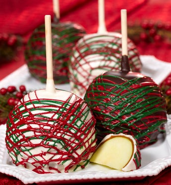 Deck the Halls Holiday Caramel Apples 4ct