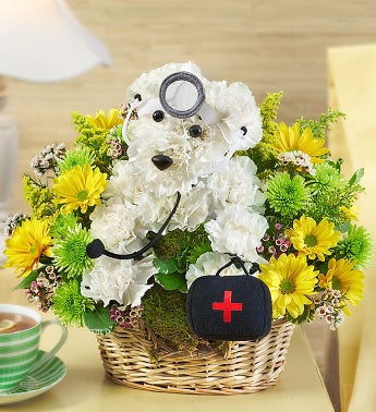 Dog Flower Arrangement Gift Idea for a Nurse