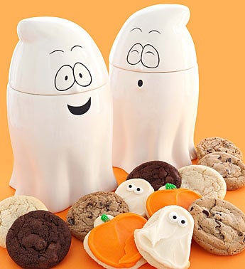 Cheryl's Ghost Cookie Jar with Assorted Cookies
