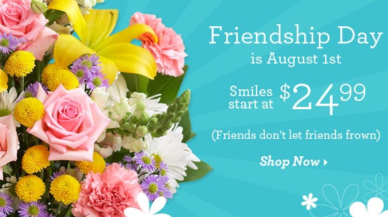 Friendship Day is August 1st - Smiles Starting at $24.99 - Shop Now >