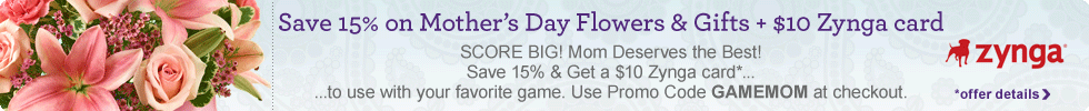 Save 15% on Mother's Day Flowers & Gifts + $10 Zynga card