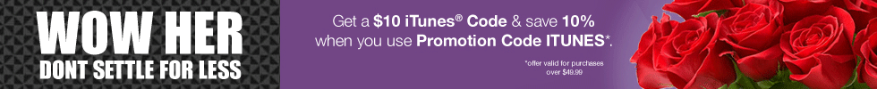 10% off + $10 iTunes Code