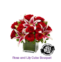 Rose & Lily Cube Bouquet